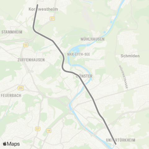 VVS Kornwestheim - Untertürkheim map