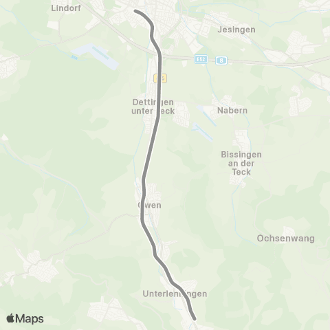 VVS Oberlenningen - Kirchheim (T) map