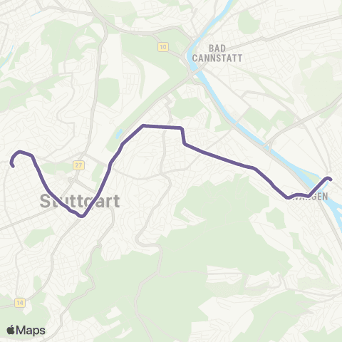 VVS Untertürkheim - Charlottenplatz - Hölderlinplatz map