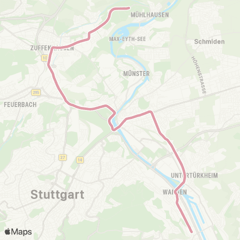 VVS Feuerbach - Bad Cannstatt - Hedelfingen map