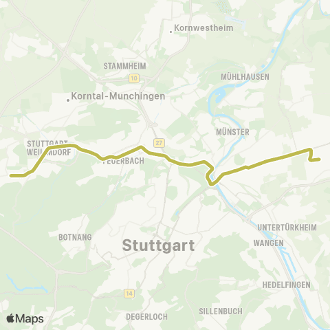 VVS Giebel - Feuerbach - Bad Cannstatt - Fellbach map