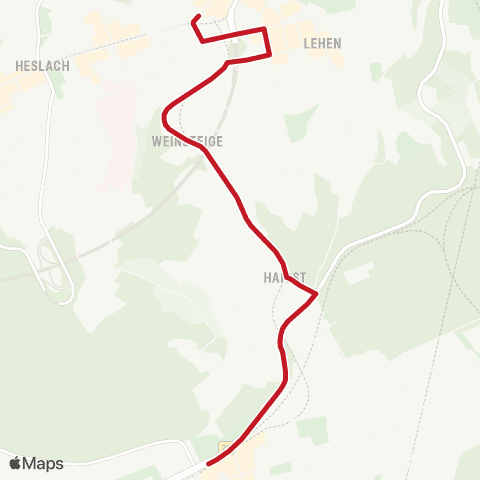 VVS Marienplatz - Degerloch (Zackebus) map