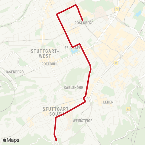 VVS Berliner Platz - Feuersee - Lerchenrainschule map