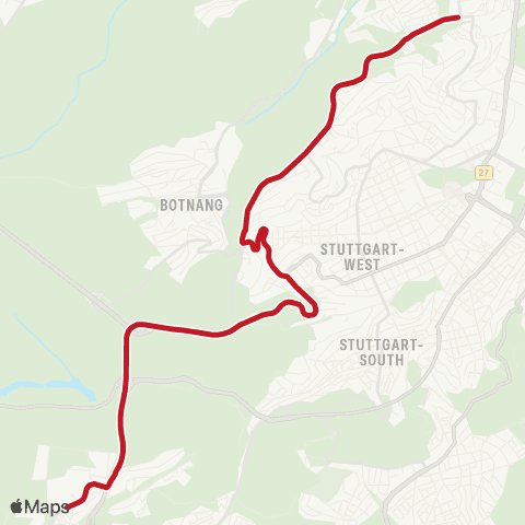 VVS Killesberg - Doggenburg - Westbahnhof map