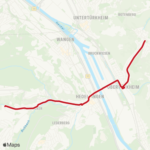 VVS Uhlbach - Obertürkheim - Rohracker map