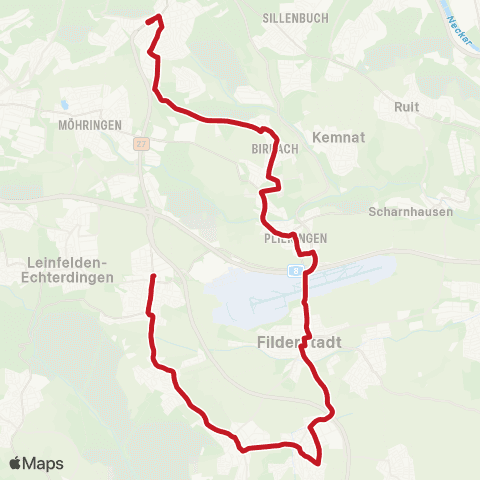 VVS Degerloch - Bernhausen - Echterdingen map