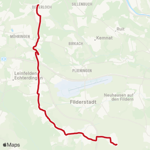 VVS Degerloch - Echterdingen - Harthausen map