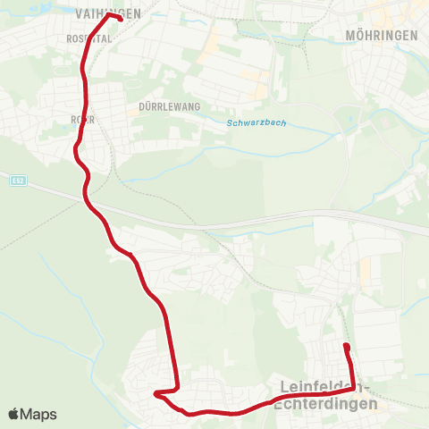 VVS Vaihingen - Rohr Mitte - Leinfelden map