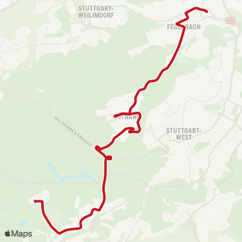 VVS Feuerbach - Botnang - Lauchhau ( - Büsnauer Platz) map