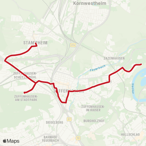 VVS Korntaler Straße - Schlotwiese - Zuffenhausen map