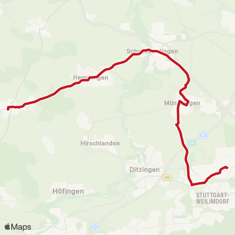 VVS Heimerdingen - Schwieberdingen (Schienenersatzverkehr) map