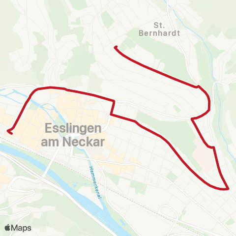 VVS Essl. (N) Am Schönen Rain - Klinikum Esslingen - Essl. (N) ZOB map