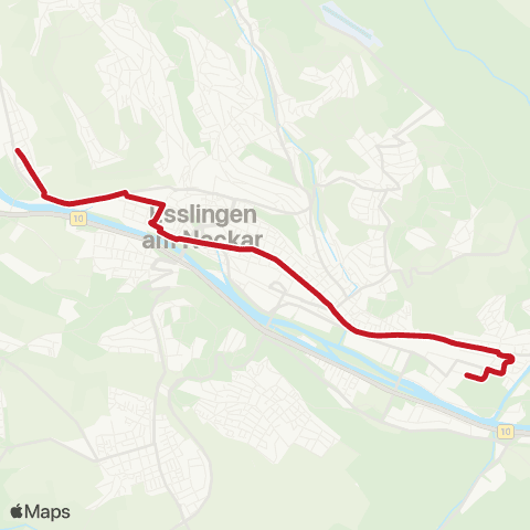 VVS Esslingen (N) ZOB - Oberesslingen - Zell map