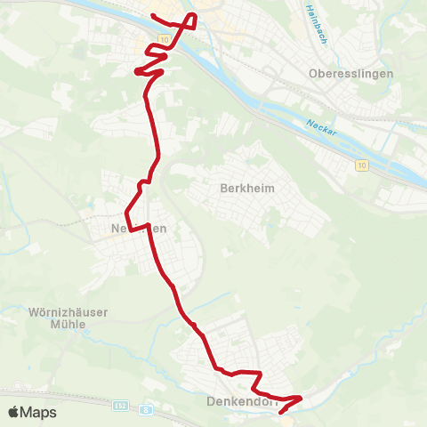 VVS Esslingen (N) - Nellingen - Denkendorf map