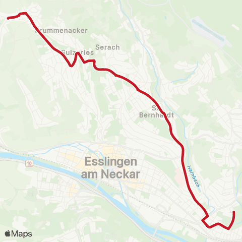 VVS Oberesslingen - St. Bernhard - Serach - Sulzgries - Rüdern map
