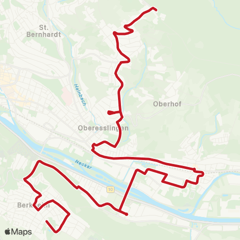 VVS Jägerhaus - Oberesslingen - Zell - Sirnau - Berkheim map
