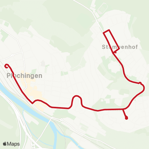 VVS Plochingen ZOB - Lettenäcker - Stumpenhof map