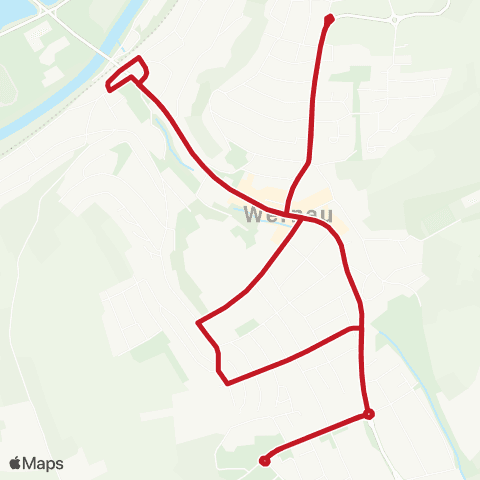 VVS Wernau (N) Bahnhof - Schmalwiesen - Katzenstein - Bahnhof [Stadtverkehr Wernau (Neckar)] map