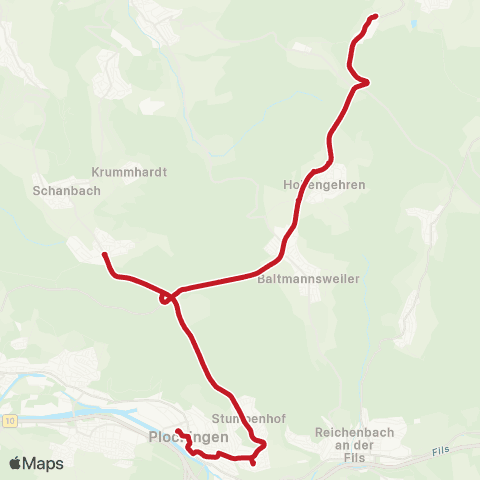 VVS Plochingen - Reichenbach (F) - Baltmannsweiler ( - Engelberg) map
