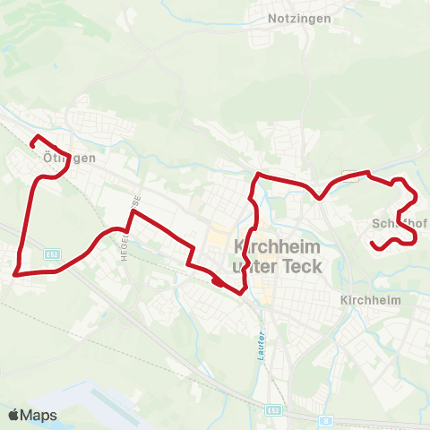 VVS Ötlingen - ZOB - Martinskirche - Schafhof map