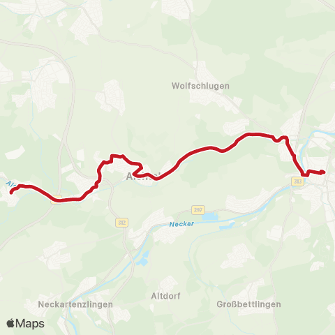 VVS Nürtingen - Oberensingen - Grötzingen - Aich ( - Neuenhaus) map