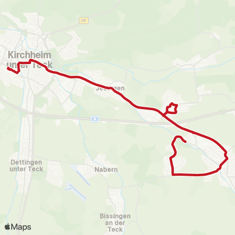 VVS Kirchheim (T) - Weilheim (T) - Bissingen (T) - Kirchheim (T) map