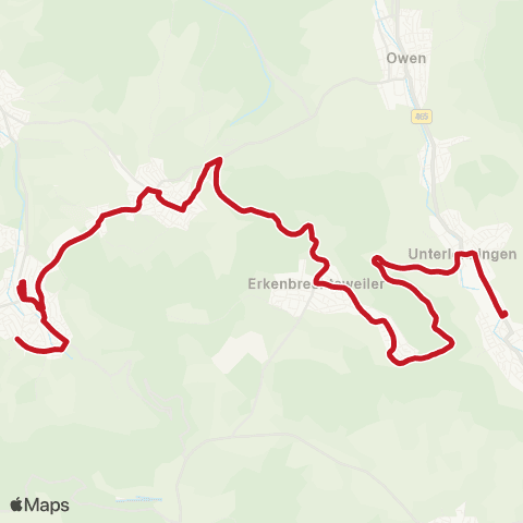VVS (Neuffen - ) Beuren - Erkenbrechtsweiler - Oberlenningen map