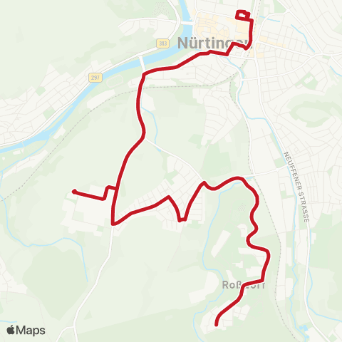 VVS Nürtingen ZOB - Roßdorf map