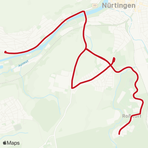 VVS Schülerverkehr Nürtingen Roßdorf - Neckarhausen map