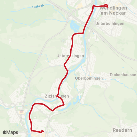 VVS Nürtingen - Zizishausen - Unterensingen - Wendlingen map