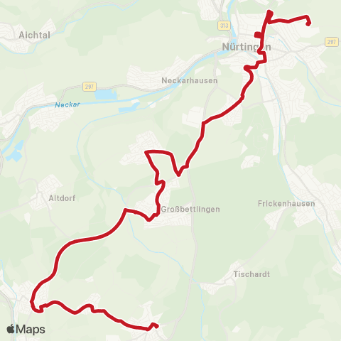 VVS (Grafenberg - ) Kleinbettlingen - Bempflingen - Nürtingen map