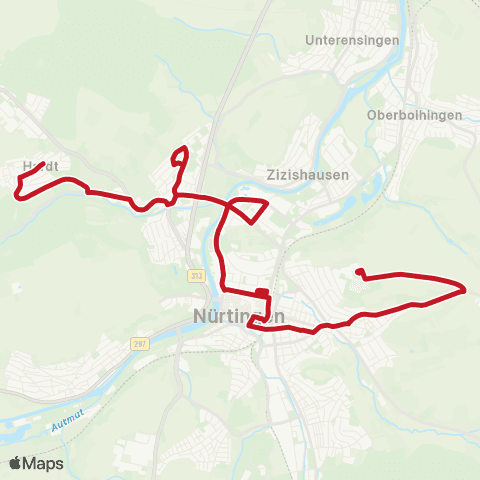 VVS Nürtingen medius Klinik -  - ZOB - Hardt map