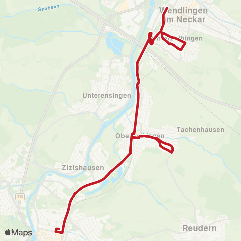 VVS Nürtingen - Oberboihingen - Wendlingen (N) map