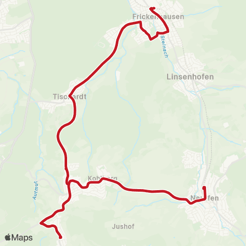 VVS (Neuffen - ) Kohlberg - Tischardt - Frickenhausen map