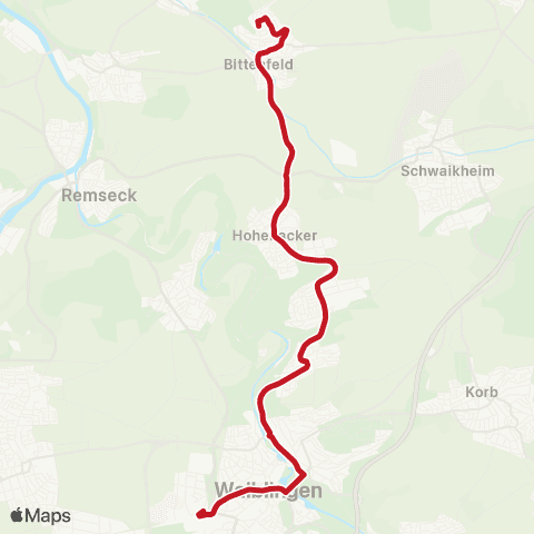 VVS Waiblingen - Neustadt - Hohenacker - Bittenfeld map