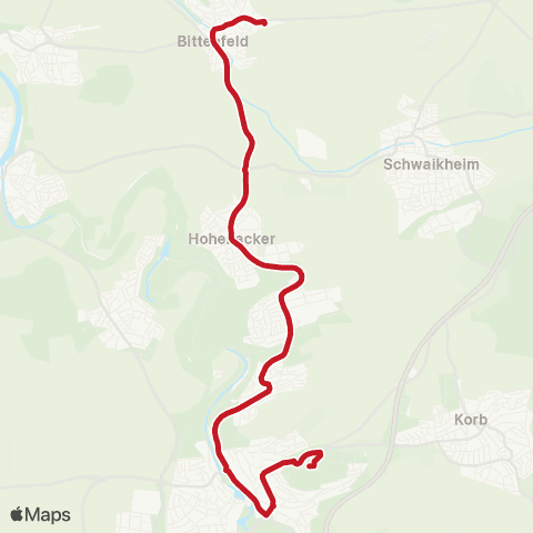 VVS Waiblingen - Neustadt - Hohenacker - Bittenfeld map