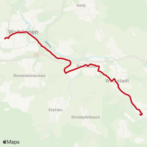 VVS Waiblingen - Endersbach - Beutelsbach - Schnait map