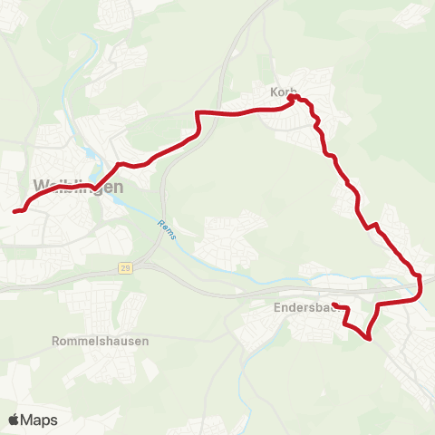 VVS Waiblingen - Korb - Kleinheppach - Endersbach map