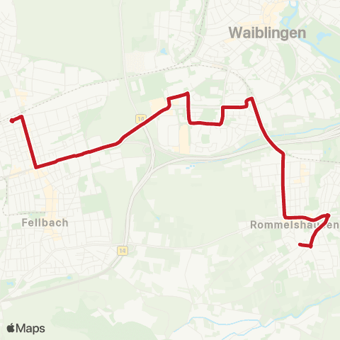 VVS Fellbach - Remspark - Rommelshausen map