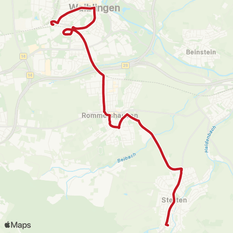 VVS Waiblingen - Rommelshausen - Stetten i. R. map