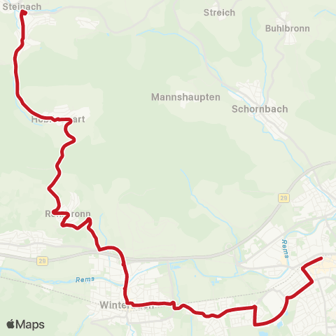 VVS Schorndorf - Weiler - Rohrbronn - Hößlinswart ( - Erlenhof) map