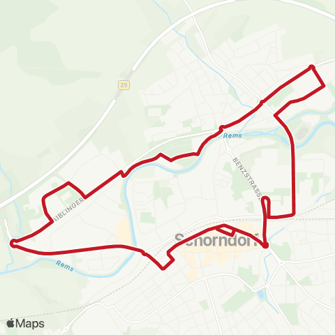 VVS Schorndorf Bf - Erlensiedlung - Wiesenstraße map