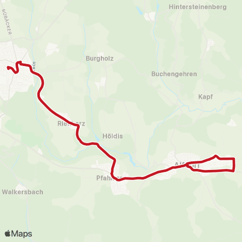 VVS Welzheim - Alfdorf map