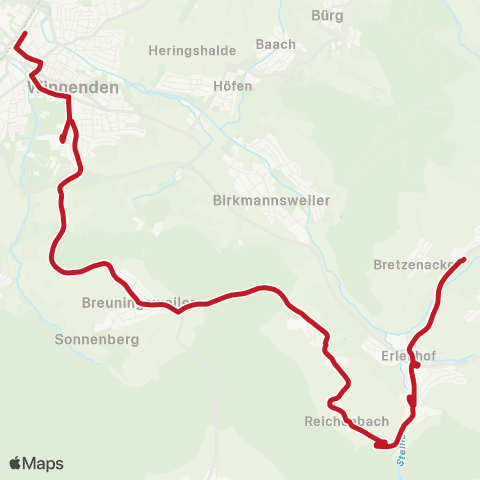 VVS Winnenden - Breuningsweiler - Steinach ( - Bretzenacker) map