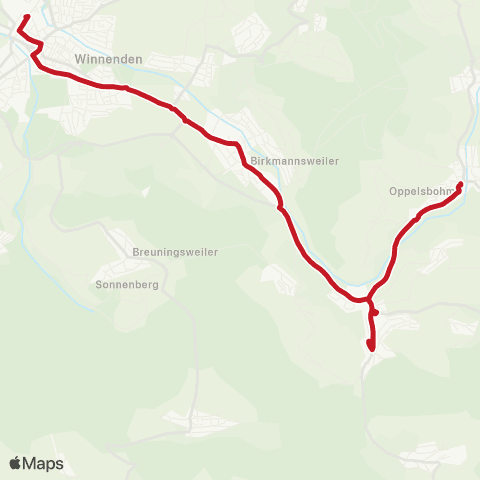 VVS Winnenden - Birkmannsweiler - Erlenhof - Oppelsbohm map