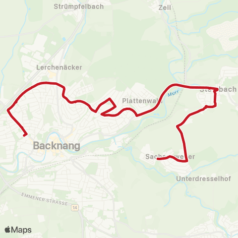 VVS Sachsenweiler - Steinbach - Backnanger Schulen (Schülerverkehr) map