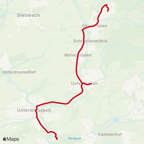 VVS Bildungszentrum Weissach i.T. - Oberbrüden (Schülerverkehr) map