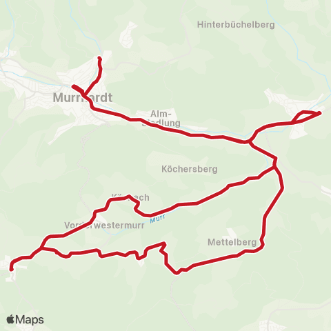 VVS Murrhardt - Klingen - Sechselberg - Mettelberg - Murrhardt map