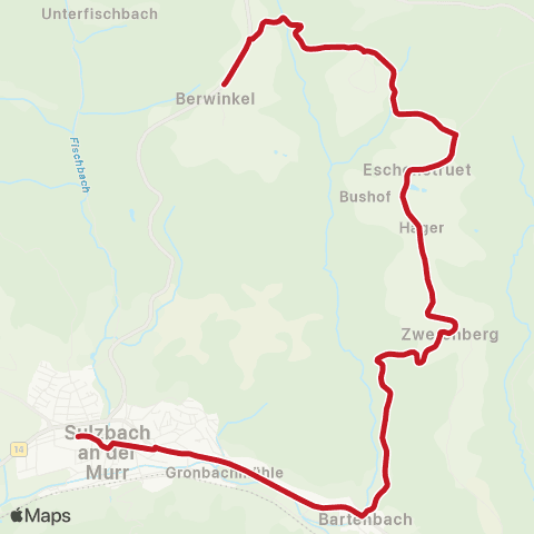 VVS Sulzbach (M) - Zwerenberg - Eschenstruet - Sulzbach (M) map