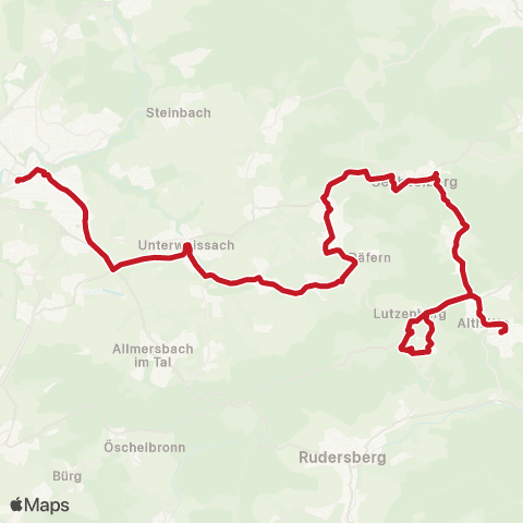 VVS Backnang - Weissach i.T. - Auenwald - Althütte map